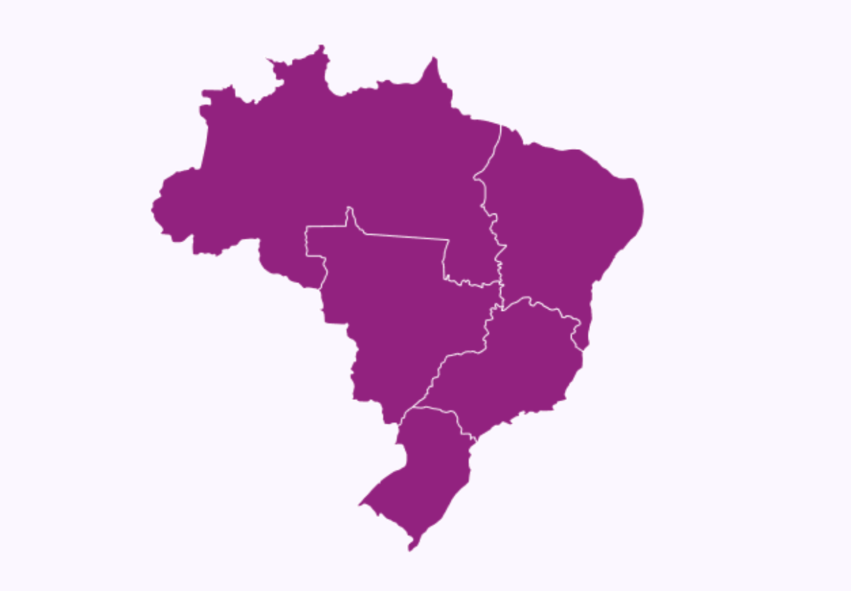 Mapa de atuação da Neu Consignados pelo Brasil